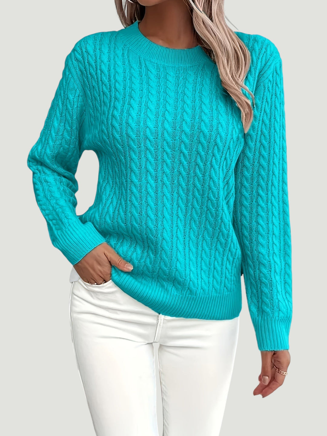 Lena – Pull en tricot à torsades pour femme