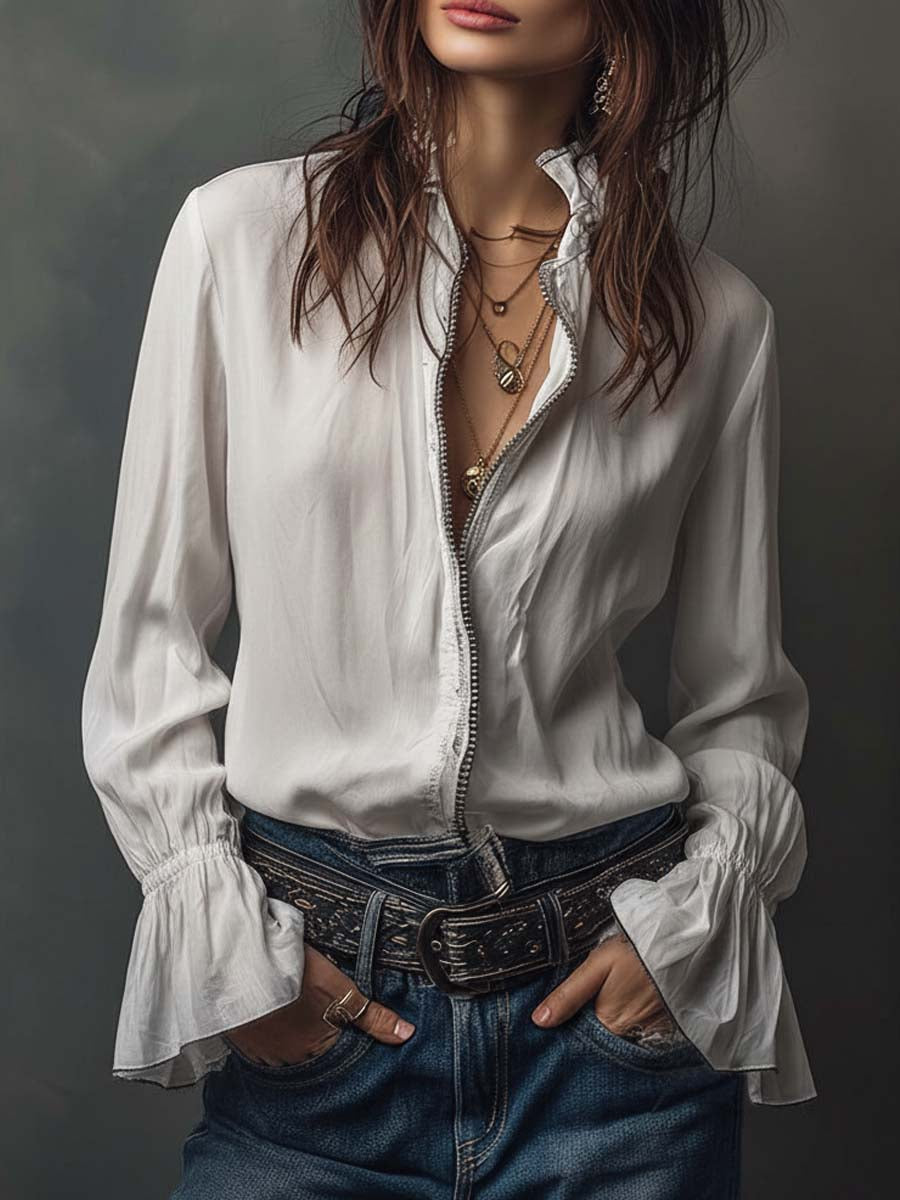 Federica | Veste longue vintage en velours bleu marine avec broderies