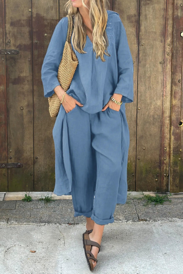 Faustine™ Ensemble Féminin Élégant et Décontracté