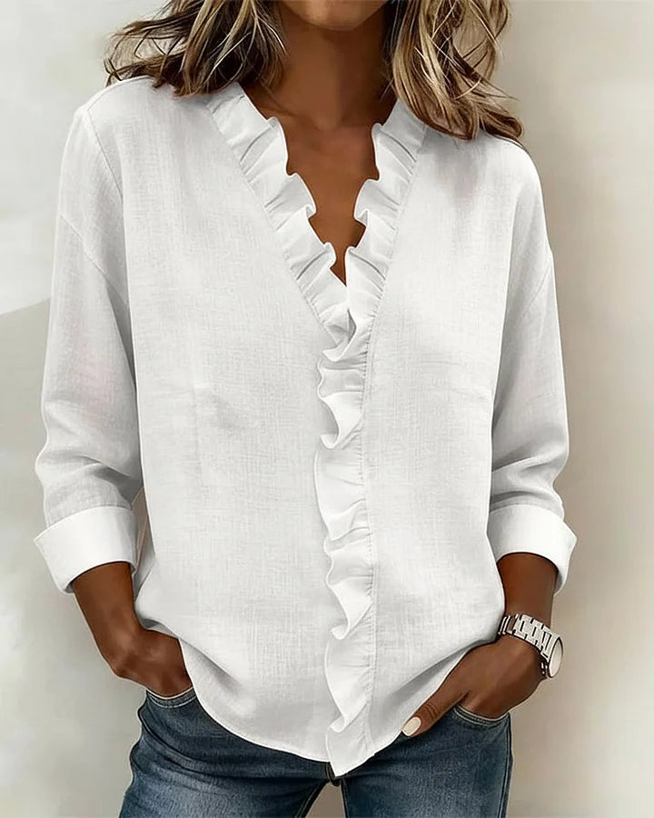 Serena™ Blouse Féminine à Volants Élégance Délicate