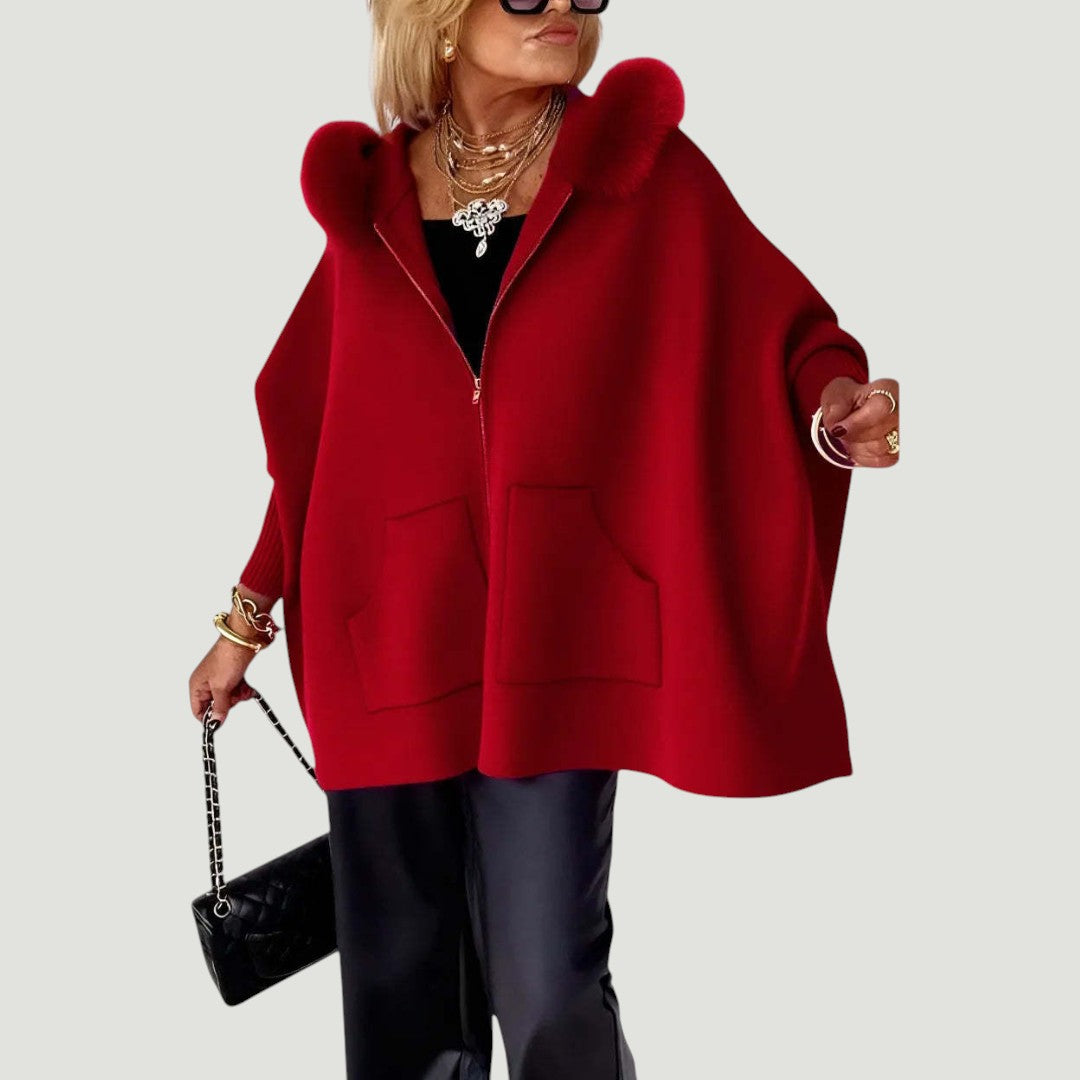 Isadora™ — Cape poncho rose élégance chaleureuse