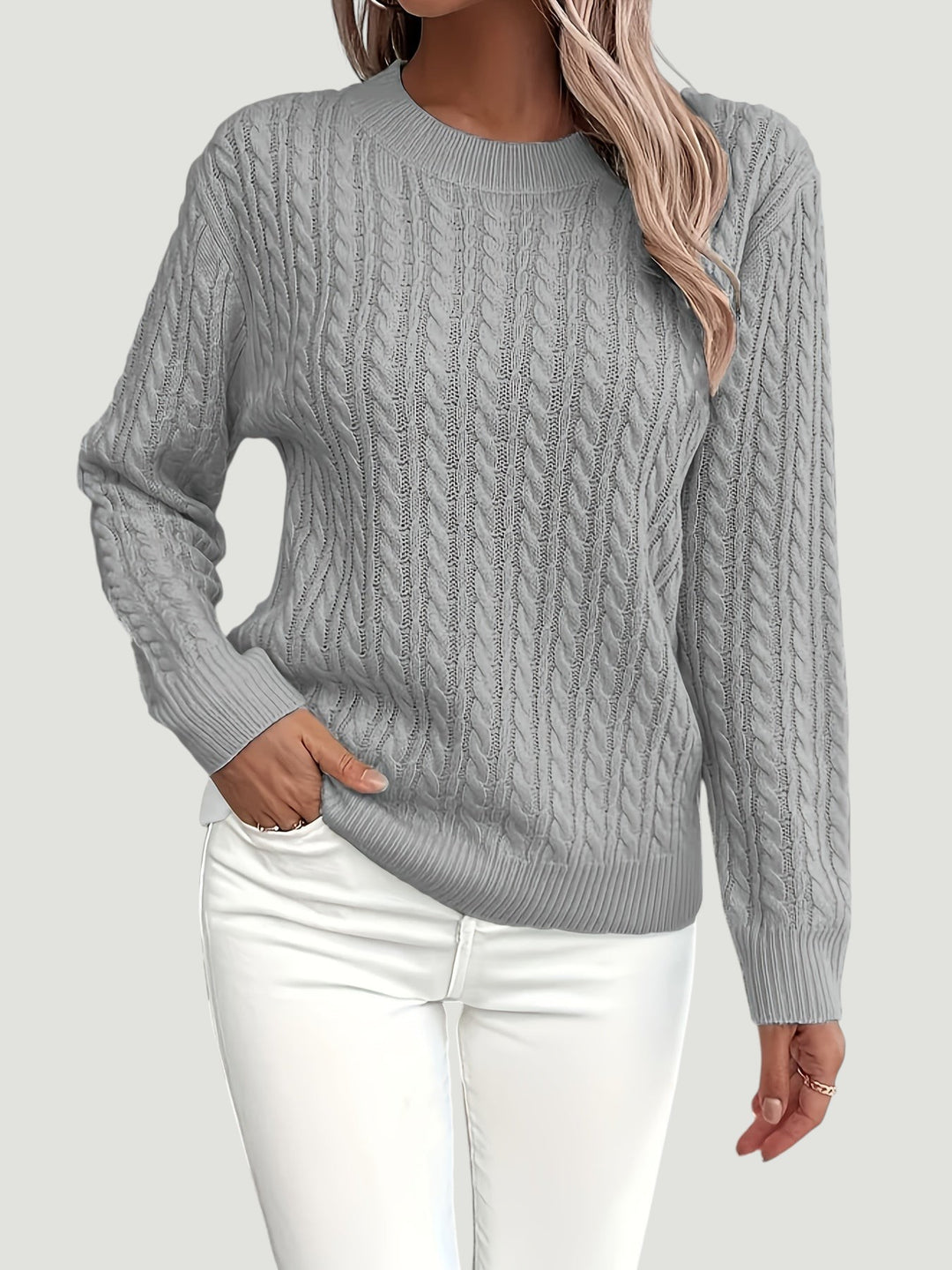 Lena – Pull en tricot à torsades pour femme