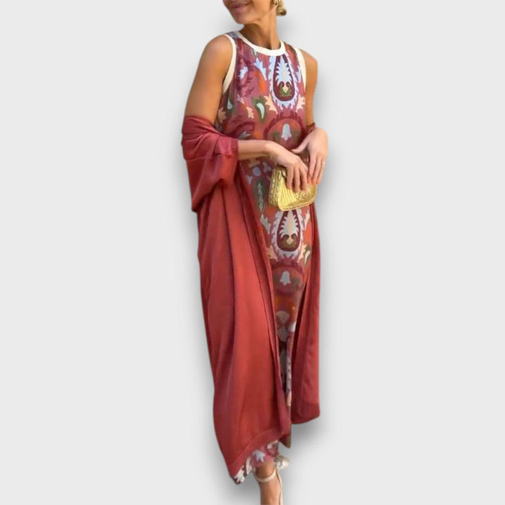 Selviane - Robe maxi avec cardigan