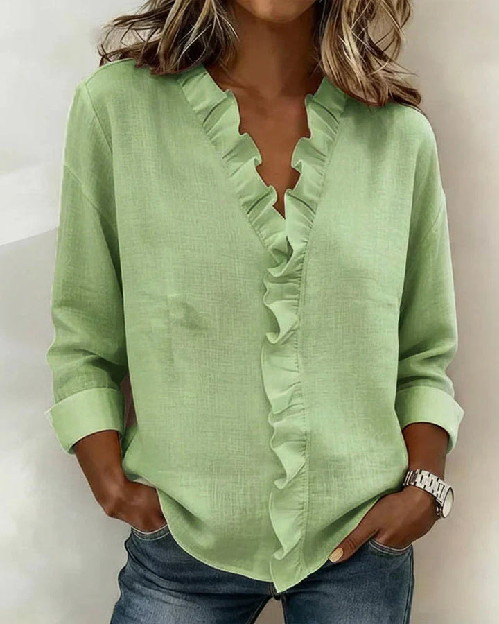 Serena™ Blouse Féminine à Volants Élégance Délicate