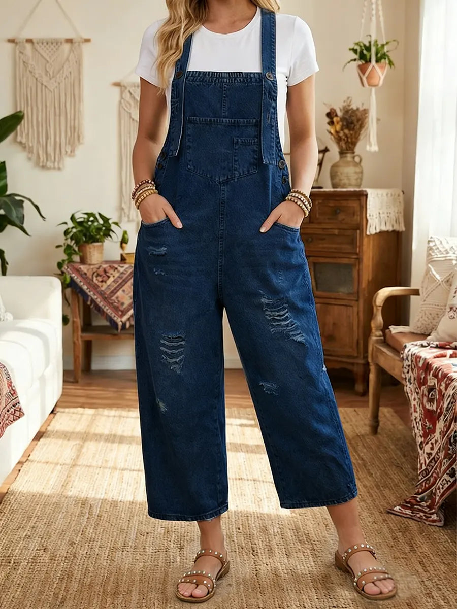 Aurevia | Salopette en jean effet vintage