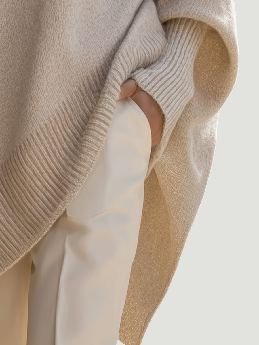 Bea - Pull Poncho Beige Chic