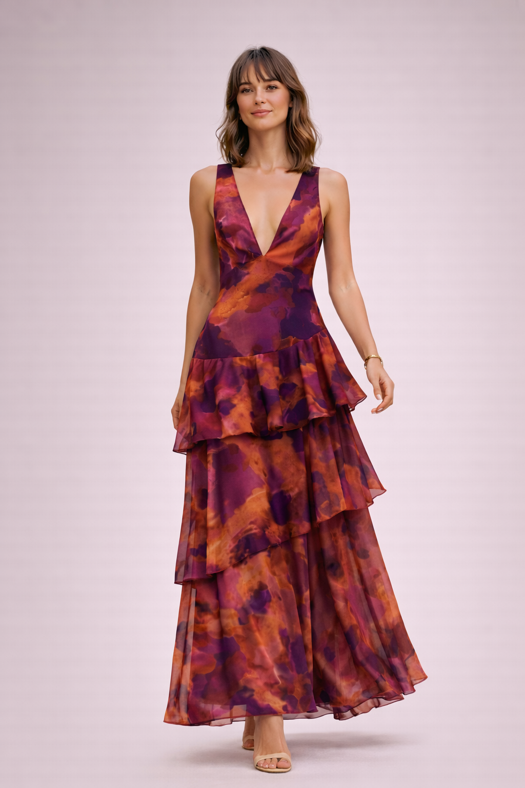 LORINE - Robe Maxi Élégance Cascade