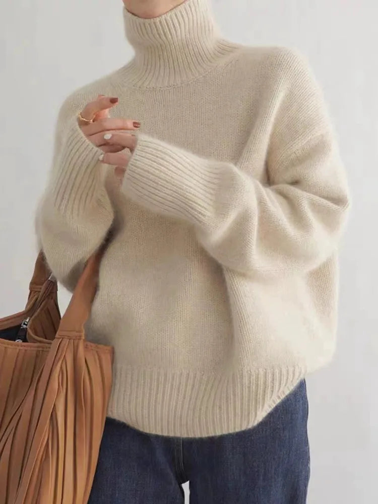 Blandine™ Pull Féminin Col Roulé Élégance Intemporelle