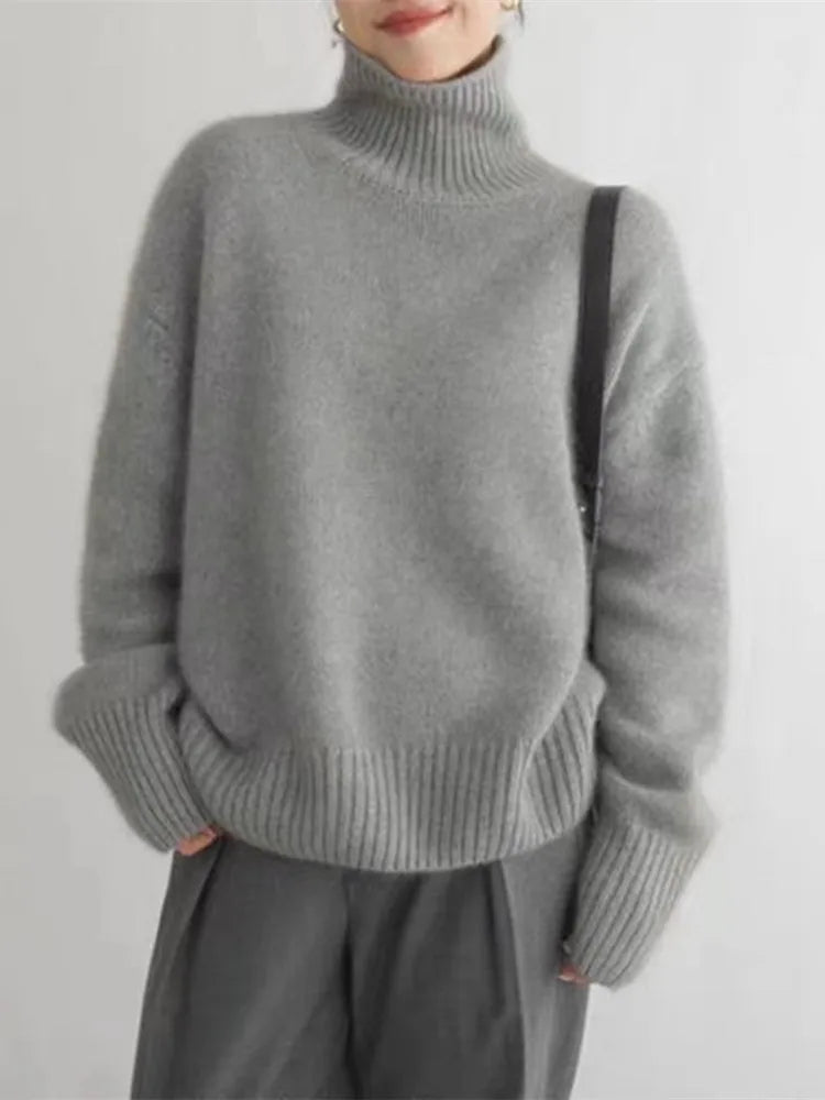 Blandine™ Pull Féminin Col Roulé Élégance Intemporelle