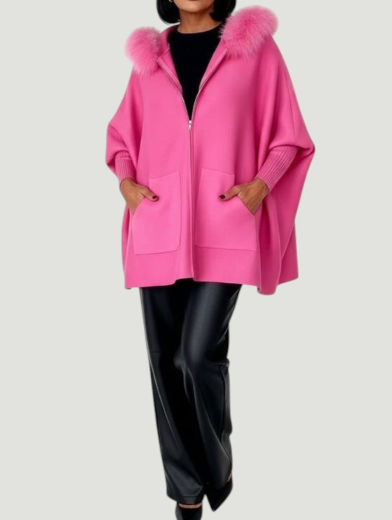 Isadora™ — Cape poncho rose élégance chaleureuse