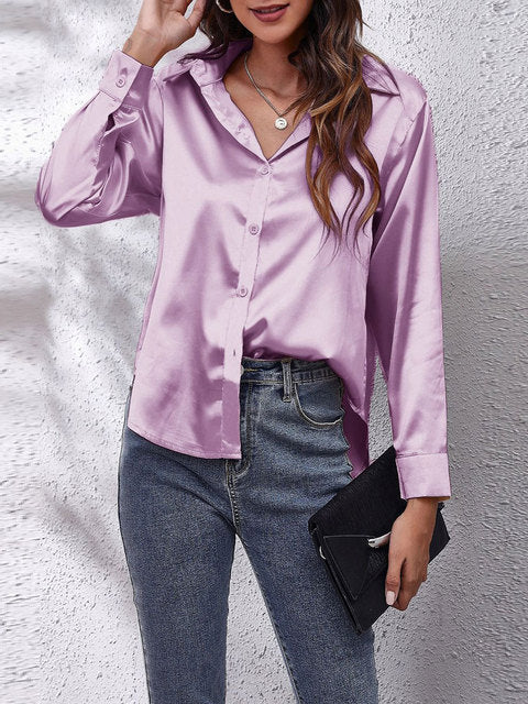 Idalia | Chemise en soie à manches longues