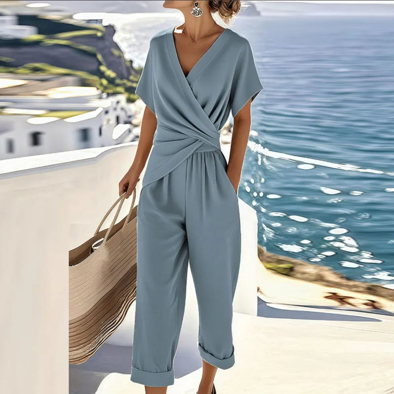 Anaëlle™ Combinaison Féminine Élégance Croisée