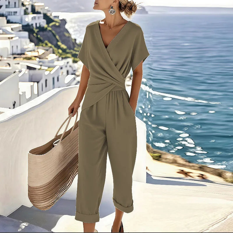 Anaëlle™ Combinaison Féminine Élégance Croisée