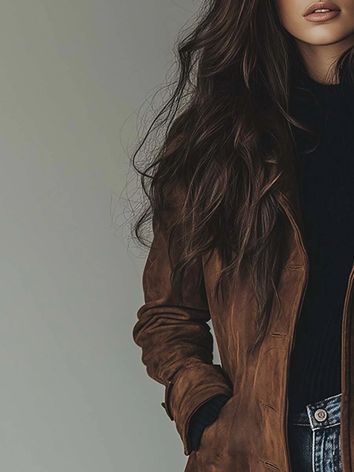 Danoir Paris™ | Trench-coat en daim au style vintage