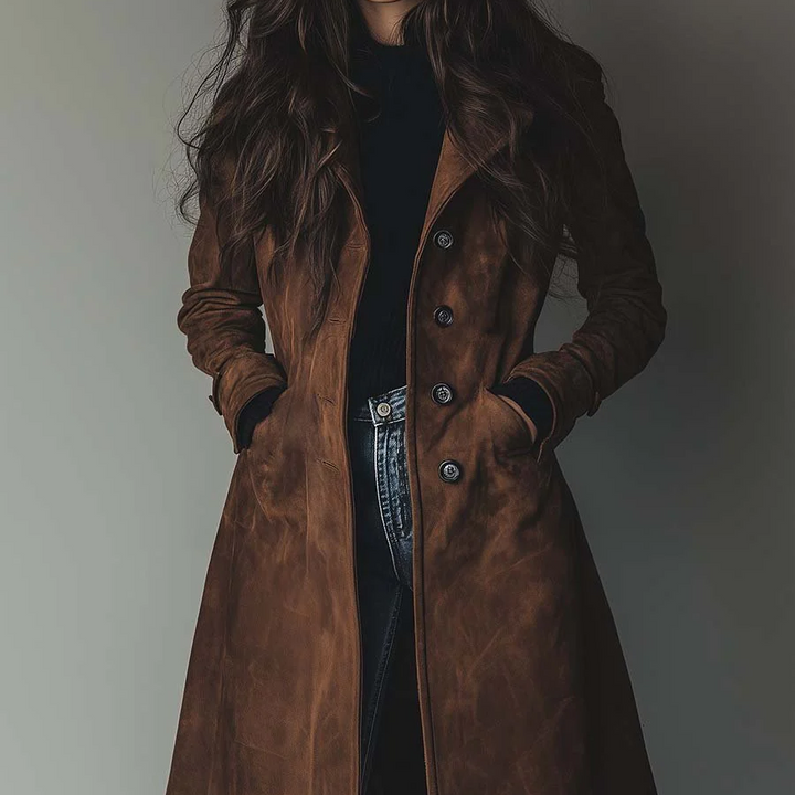 Danoir Paris™ | Trench-coat en daim au style vintage