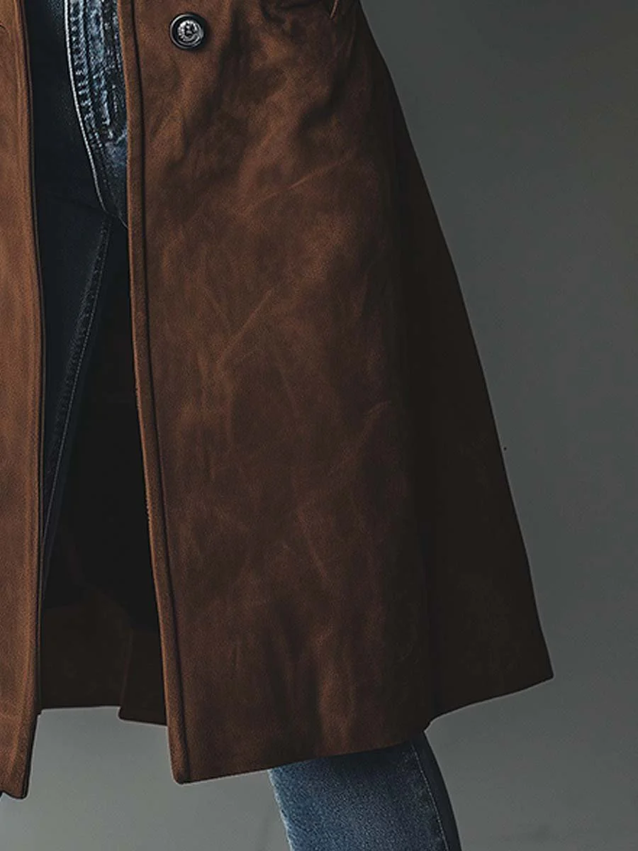 Danoir Paris™ | Trench-coat en daim au style vintage