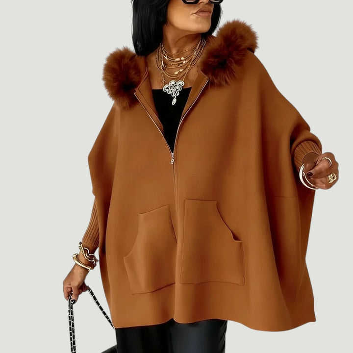 Isadora™ — Cape poncho rose élégance chaleureuse