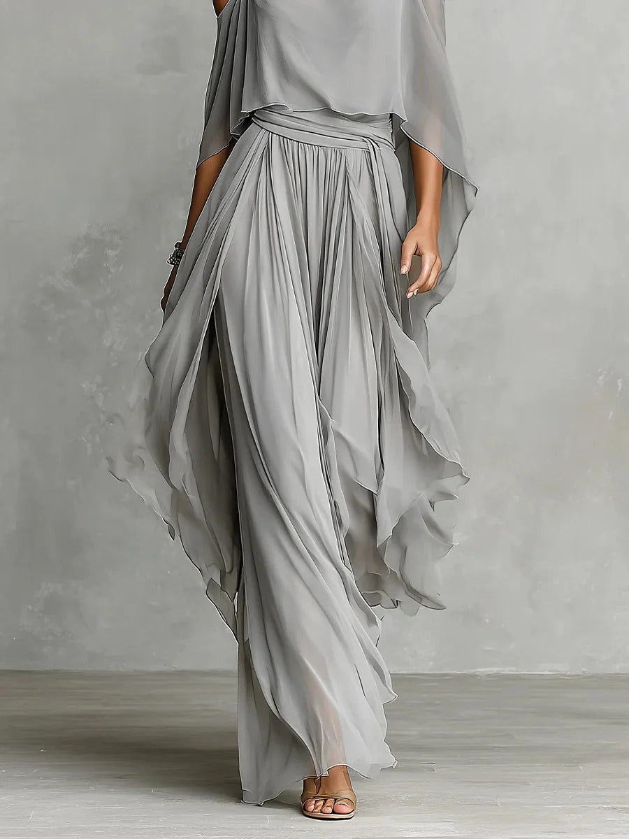 Amandine™ Robe Féminine Drapée Élégance Aérienne